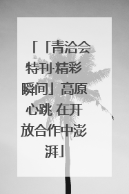 「青洽会特刊·精彩瞬间」高原心跳 在开放合作中澎湃