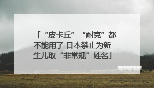 “皮卡丘”“耐克”都不能用了 日本禁止为新生儿取“非常规”姓名
