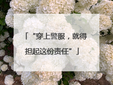 “穿上警服，就得担起这份责任”