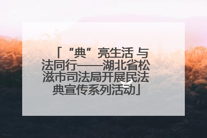 “典”亮生活 与法同行——湖北省松滋市司法局开展民法典宣传系列活动
