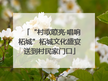 “村歌嘹亮·唱响柘城”柘城文化盛宴送到村民家门口