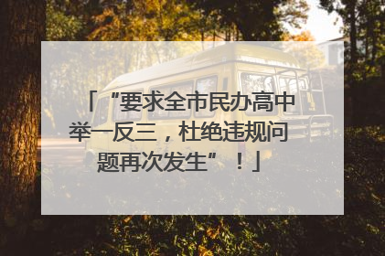 “要求全市民办高中举一反三，杜绝违规问题再次发生”！