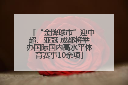 “金牌球市”迎中超、亚冠 成都将举办国际国内高水平体育赛事10余项