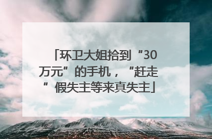 环卫大姐拾到“30万元”的手机，“赶走”假失主等来真失主
