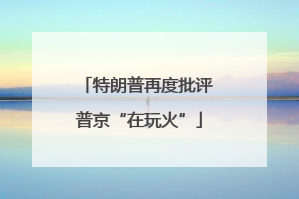 特朗普再度批评普京“在玩火”