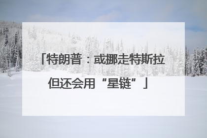 特朗普：或挪走特斯拉 但还会用“星链”