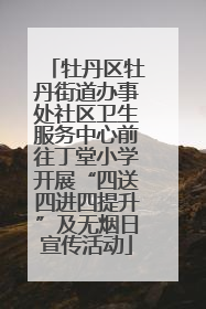 牡丹区牡丹街道办事处社区卫生服务中心前往丁堂小学开展“四送四进四提升”及无烟日宣传活动