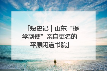 短史记｜山东“提学副使”亲自更名的平原闲道书院