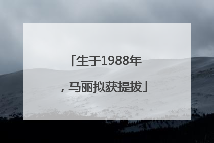 生于1988年，马丽拟获提拔