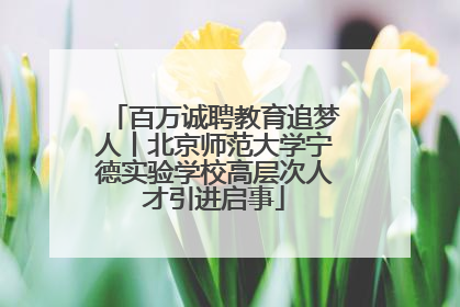 百万诚聘教育追梦人丨北京师范大学宁德实验学校高层次人才引进启事