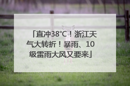 直冲38℃！浙江天气大转折！暴雨、10级雷雨大风又要来