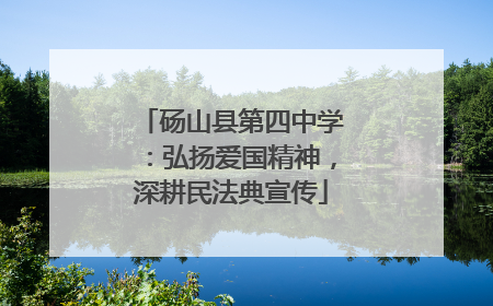砀山县第四中学：弘扬爱国精神，深耕民法典宣传
