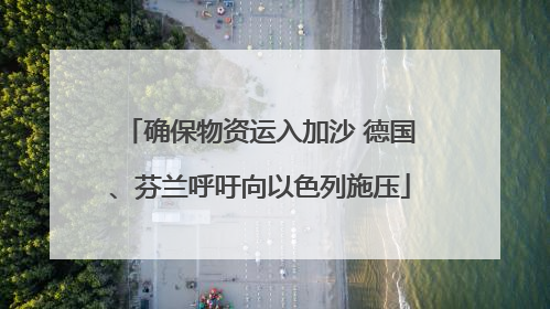 确保物资运入加沙 德国、芬兰呼吁向以色列施压