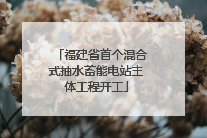 福建省首个混合式抽水蓄能电站主体工程开工