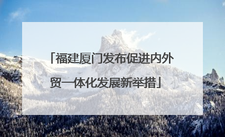福建厦门发布促进内外贸一体化发展新举措