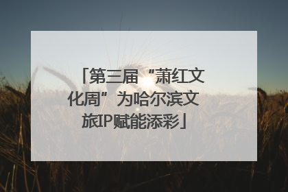 第三届“萧红文化周”为哈尔滨文旅IP赋能添彩