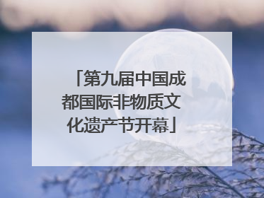 第九届中国成都国际非物质文化遗产节开幕