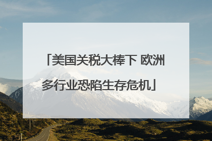 美国关税大棒下 欧洲多行业恐陷生存危机
