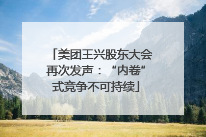 美团王兴股东大会再次发声：“内卷”式竞争不可持续
