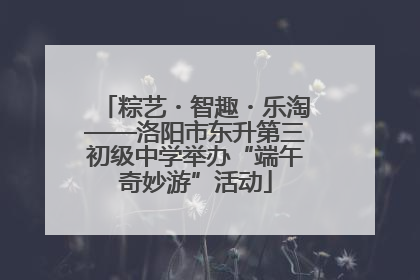 粽艺・智趣・乐淘——洛阳市东升第三初级中学举办“端午奇妙游”活动