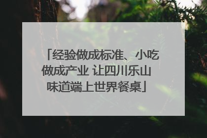 经验做成标准、小吃做成产业 让四川乐山味道端上世界餐桌