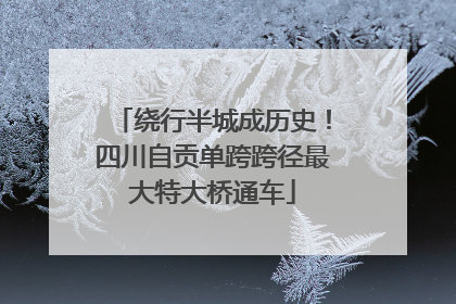 绕行半城成历史！四川自贡单跨跨径最大特大桥通车