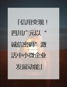 信用变现！四川广元以“诚信密码”激活中小微企业发展动能