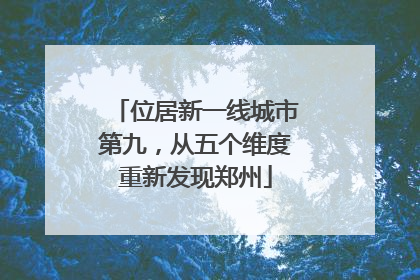 位居新一线城市第九，从五个维度重新发现郑州