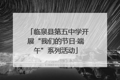 临泉县第五中学开展“我们的节日·端午”系列活动
