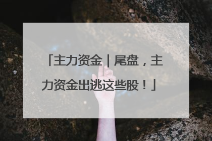 主力资金｜尾盘，主力资金出逃这些股！