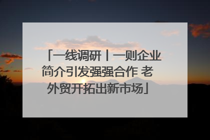 一线调研丨一则企业简介引发强强合作 老外贸开拓出新市场