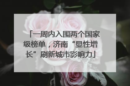 一周内入围两个国家级榜单，济南“显性增长”刷新城市影响力