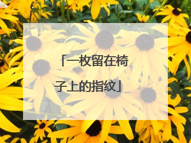 一枚留在椅子上的指纹
