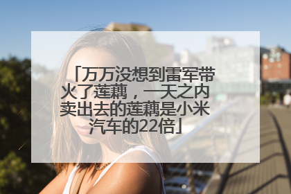 万万没想到雷军带火了莲藕，一天之内卖出去的莲藕是小米汽车的22倍