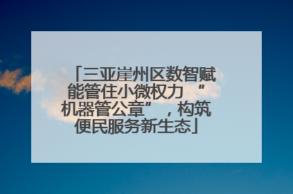 三亚崖州区数智赋能管住小微权力 “机器管公章”，构筑便民服务新生态