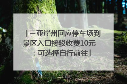 三亚崖州回应停车场到景区入口接驳收费10元：可选择自行前往