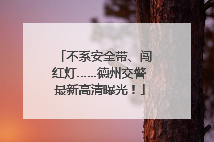不系安全带、闯红灯……德州交警最新高清曝光！