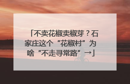 不卖花椒卖椒芽？石家庄这个“花椒村”为啥“不走寻常路”→