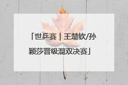 世乒赛｜王楚钦/孙颖莎晋级混双决赛