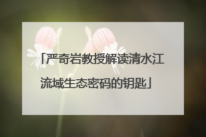 严奇岩教授解读清水江流域生态密码的钥匙