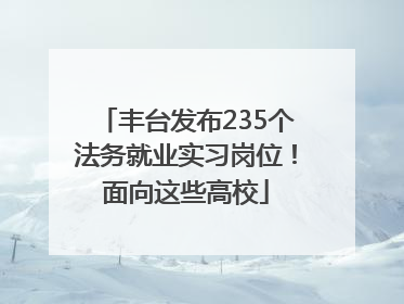 丰台发布235个法务就业实习岗位！面向这些高校