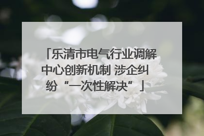 乐清市电气行业调解中心创新机制 涉企纠纷“一次性解决”