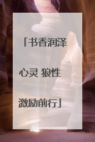 书香润泽心灵 狼性激励前行