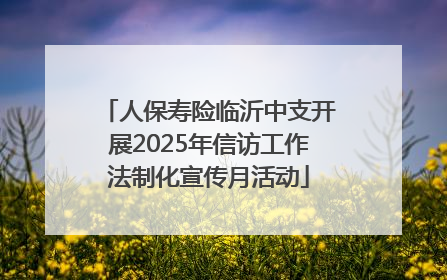 人保寿险临沂中支开展2025年信访工作法制化宣传月活动