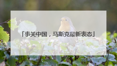 事关中国，马斯克最新表态
