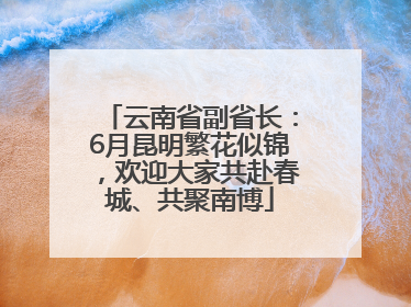 云南省副省长：6月昆明繁花似锦，欢迎大家共赴春城、共聚南博