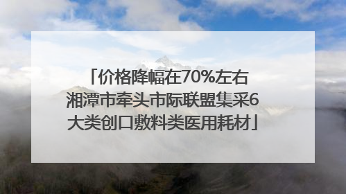 价格降幅在70%左右 湘潭市牵头市际联盟集采6大类创口敷料类医用耗材