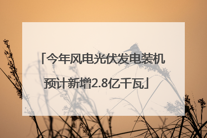 今年风电光伏发电装机预计新增2.8亿千瓦