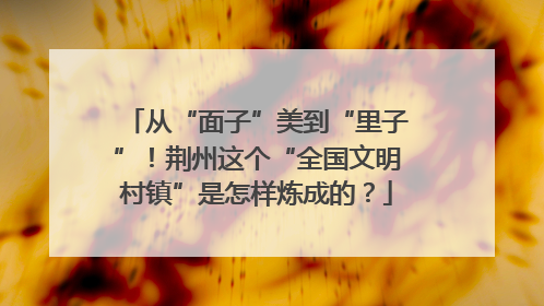 从“面子”美到“里子”！荆州这个“全国文明村镇”是怎样炼成的？
