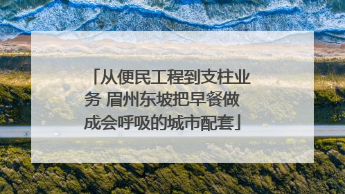 从便民工程到支柱业务 眉州东坡把早餐做成会呼吸的城市配套